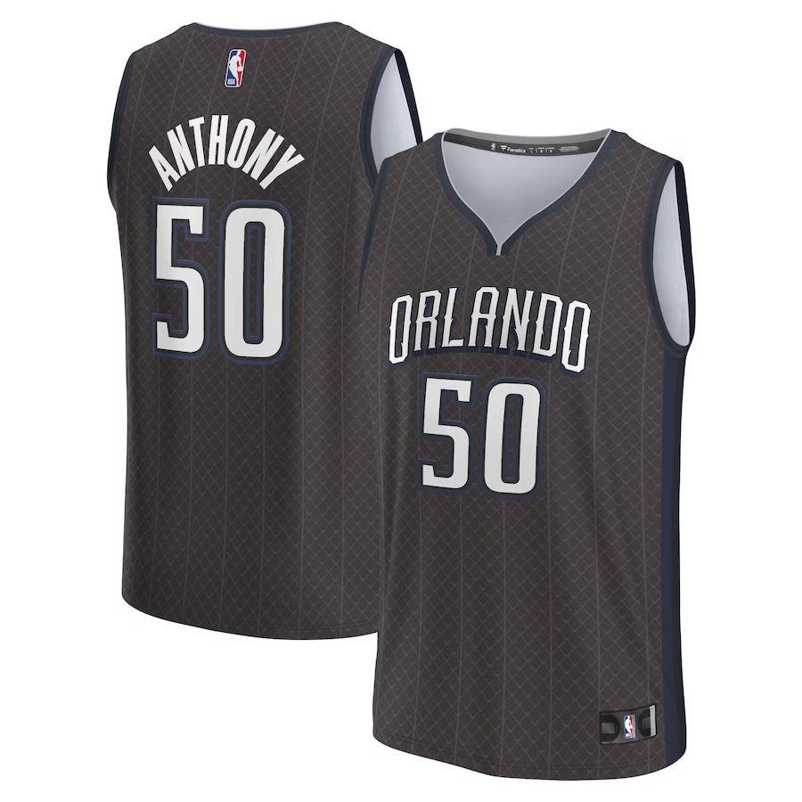 Men Orlando Magic 50 Cole Anthony Fanatics Branded Black City Edition 2022-23 Fastbreak NBA Jersey